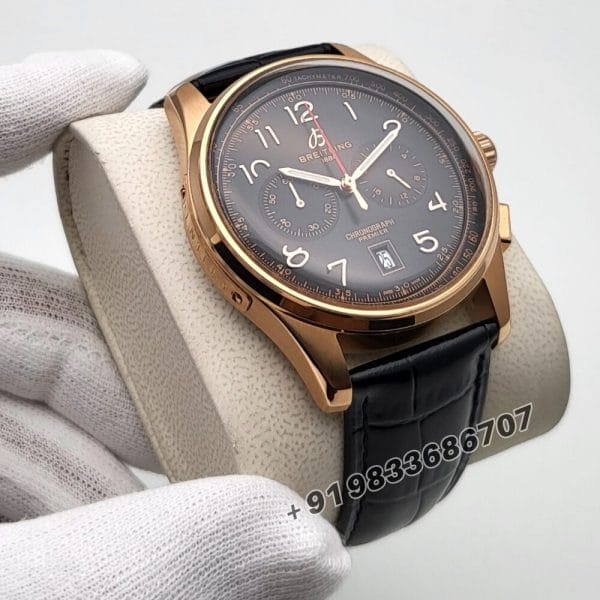 Breitling Premier B01 Chronograph Rose Gold Black Dial Super High Quality Watch (1)