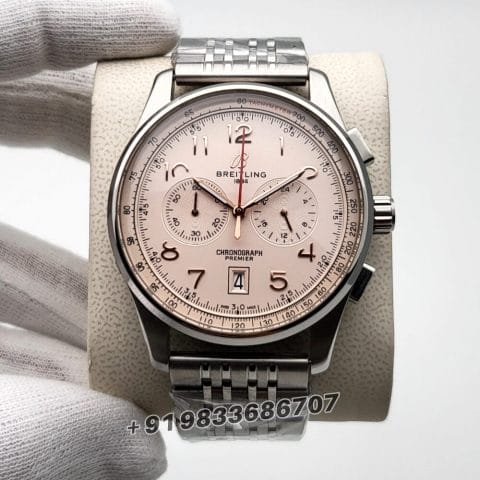 Breitling Premier B01 Chronograph Stainless Steel Off white Dial Super High Quality Watch