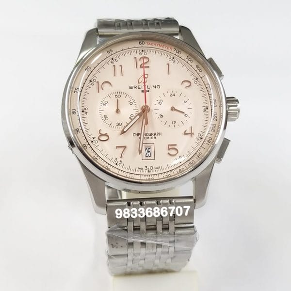 Breitling Premier B01 Chronograph Stainless Steel Off white Dial Super High Quality Watch (3)
