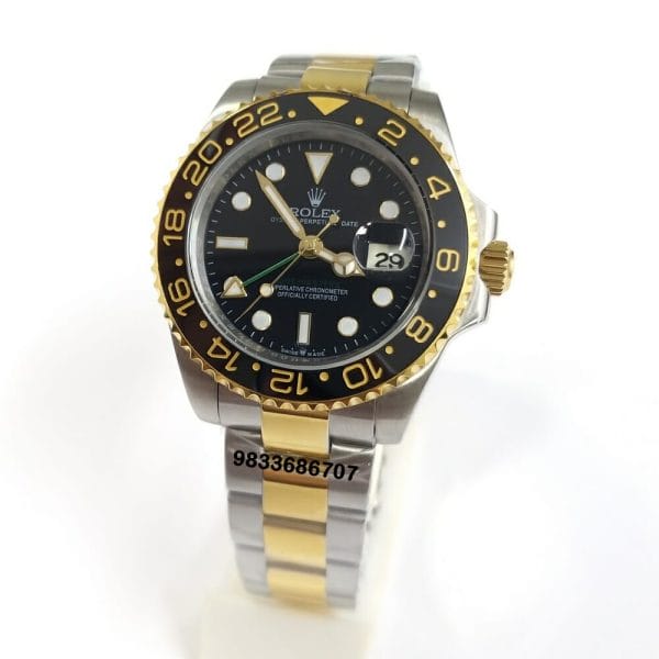 Rolex GMT Master 2 Dual Tone Black Dial Super High Quality Swiss Automatic Watch (3)
