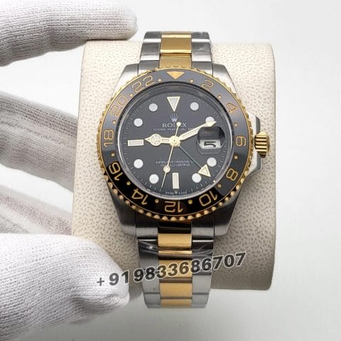 Rolex GMT Master 2 Dual Tone Black Dial Super High Quality Swiss Automatic Watch