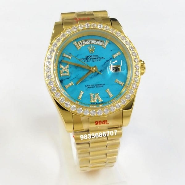 Rolex Day-Date 36 Gold Blue Dial Super High Quality Swiss Automatic Salman Khan’s watch (9)