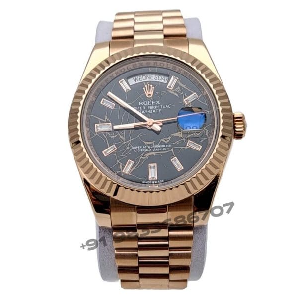 Rolex Day-Date Eisenkiesel Dial Rose Gold Super High Quality Swiss Automatic Watch