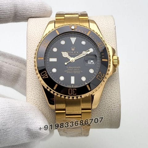 Rolex Submariner Full Gold Black Dial High Quality Swiss Automatic Watch