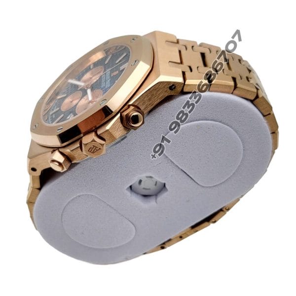 Audemars Piguet Royal Oak Chronograph Rose Gold Blue Dial 41mm Super High Quality Replica Watch (4)