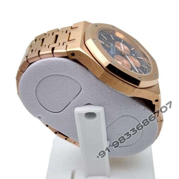 Audemars Piguet Royal Oak Chronograph Rose Gold Blue Dial 41mm Super High Quality Replica Watch (5)