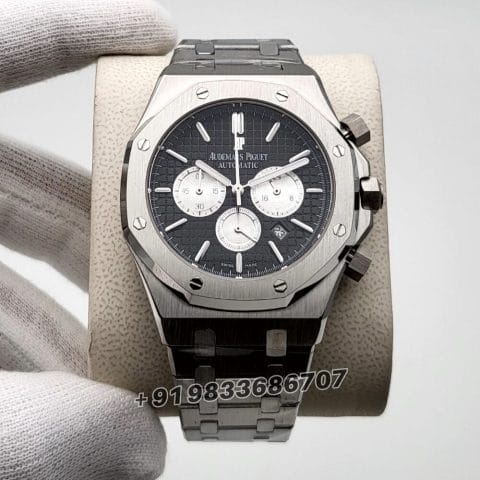 Audemars Piguet Royal Oak Chronograph Stainless Steel Black Dial 41mm Super High Quality First Copy Replica Watch (5)