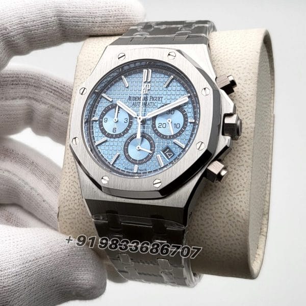 Audemars Piguet Royal Oak Chronograph Stainless Steel Sky Blue Dial 41mm Super High Quality Watch (1)