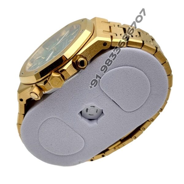 Audemars Piguet Royal Oak Chronograph Yellow Gold Green Dial 41mm Super High Quality First Copy Watch (4)