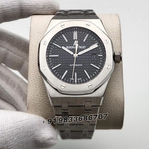 Audemars Piguet Royal Oak Stainless Steel Black Dial 41mm Super High Quality Swiss Automatic First Copy Watch (1)