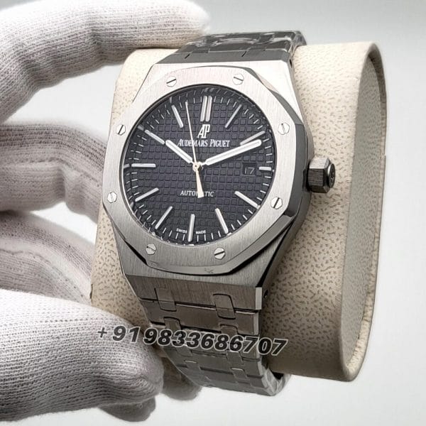 Audemars Piguet Royal Oak Stainless Steel Black Dial 41mm Super High Quality Swiss Automatic First Copy Watch (1)