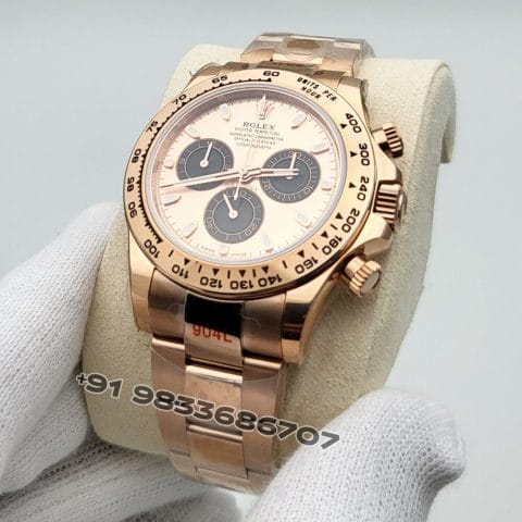 Rolex Cosmograph Daytona Everose Gold Sundust Dial 40mm Exact 1:1 Top Quality Super Clone Replica Swiss ETA 4131 Automatic Movement Watch