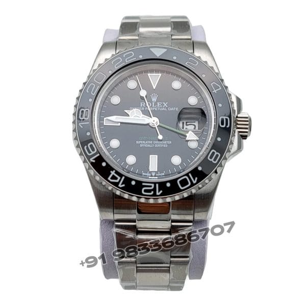 Rolex GMT Master II Stainless Steel Black Dial 40mm Super High Quality Swiss Automatic First Copy Replica Watch (1)