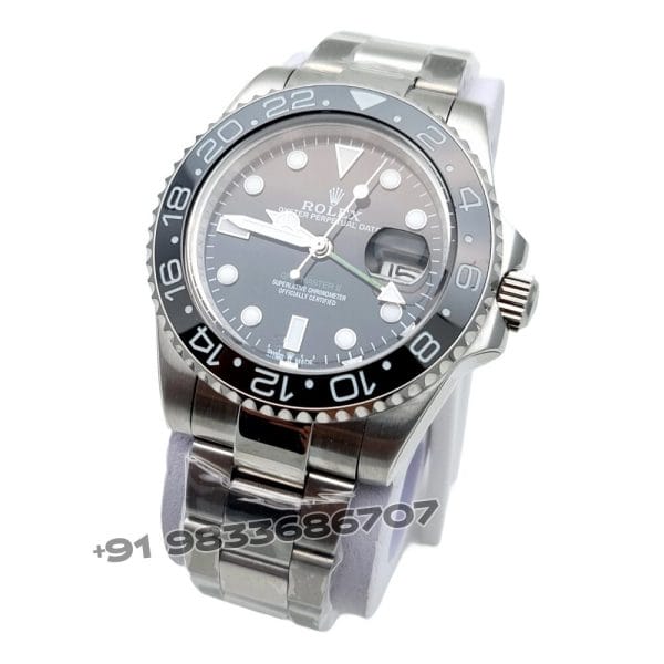 Rolex GMT Master II Stainless Steel Black Dial 40mm Super High Quality Swiss Automatic First Copy Replica Watch (2)