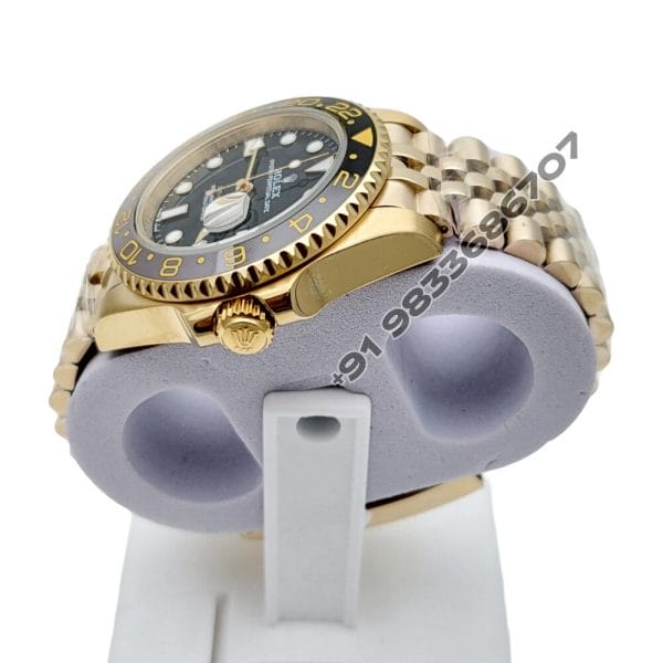 Rolex GMT Master II Yellow Gold Black Dial Jubilee Bracelet 40mm Super High Quality Swiss Automatic Clone Watch (4)