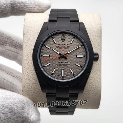 Rolex Milgauss Bamford Full Black 40mm Super High Quality Swiss Automatic First Copy Replica Watch (1)