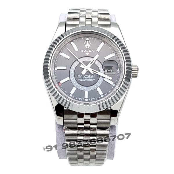 Rolex Sky-Dweller Stainless Steel & White Gold Black Dial 42mm Super High Quality Swiss Automatic First Copy Watch (1)