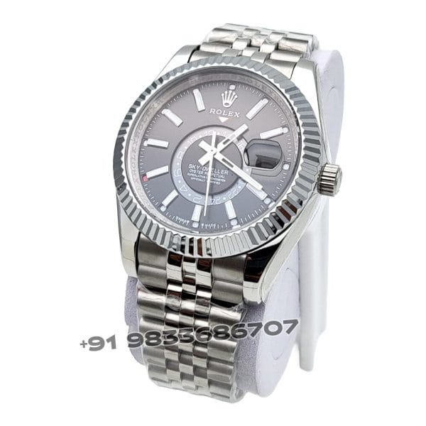 Rolex Sky-Dweller Stainless Steel & White Gold Black Dial 42mm Super High Quality Swiss Automatic First Copy Watch (1)