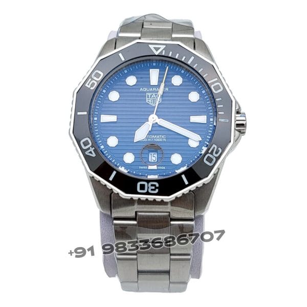 Tag Heuer Aquaracer Professional 300 Stainless Steel Black Dial 43 mm Super High Quality Swiss Automatic First Copy Replica Watch (2)