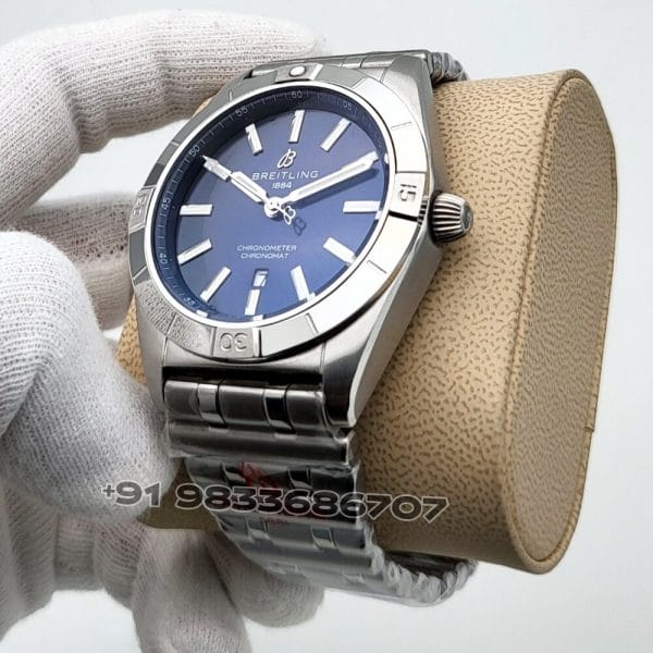 Breitling Chronomat Stainless Steel Blue Dial Super High Quality Swiss Automatic Replica Watch (2)