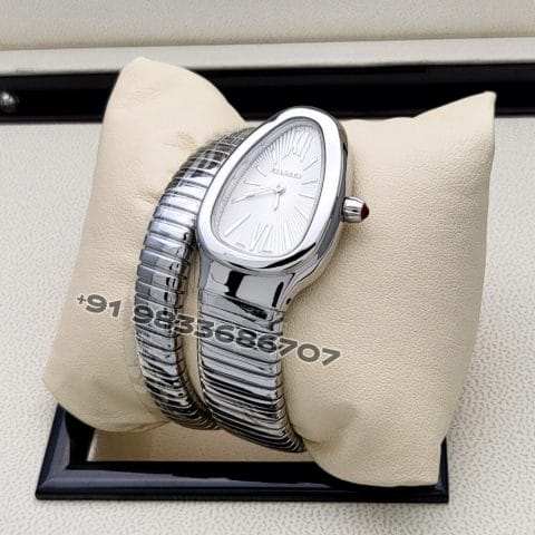 Bulgari Serpenti Stainless Steel Single Spiral White Dial Super High Quality Watch