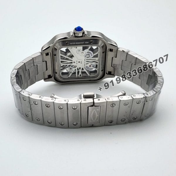 Cartier Santos Skeleton Stainless Steel Super High Quality Swiss Automatic Watch