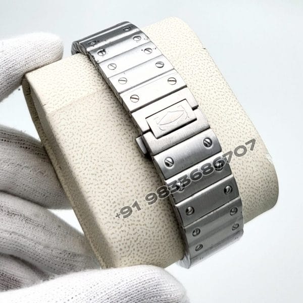 Cartier Santos Steel Green Dial Super High Quality Swiss Automatic Watch (2)