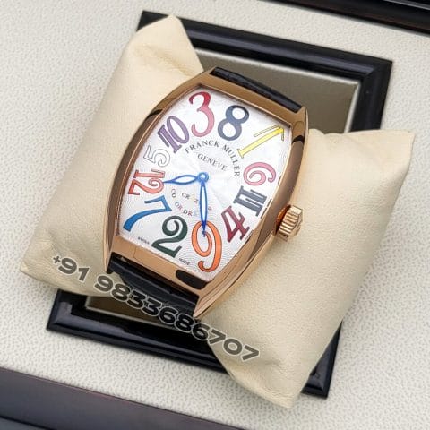 Franck Muller Crazy Hours Color Dreams Rose Gold White Dial Super High Quality Swiss Automatic Watch