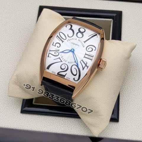Franck Muller Crazy Hours Rose Gold White Dial Super High Quality Swiss Automatic Watch