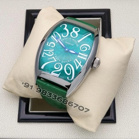Franck Muller Crazy Hours Stainless Steel Green Dial Super High Quality Swiss Automatic Watch