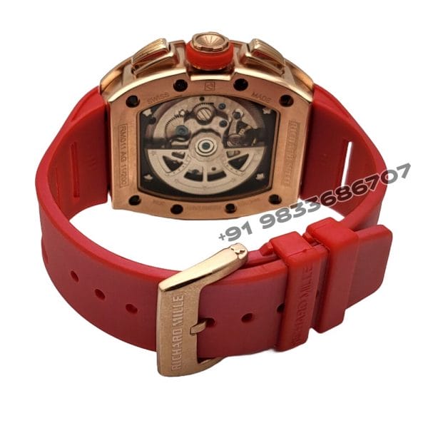 Richard Mille RM 011-FM Flyback Chronograph Red Rubber Strap Super High Quality Swiss Automatic Watch