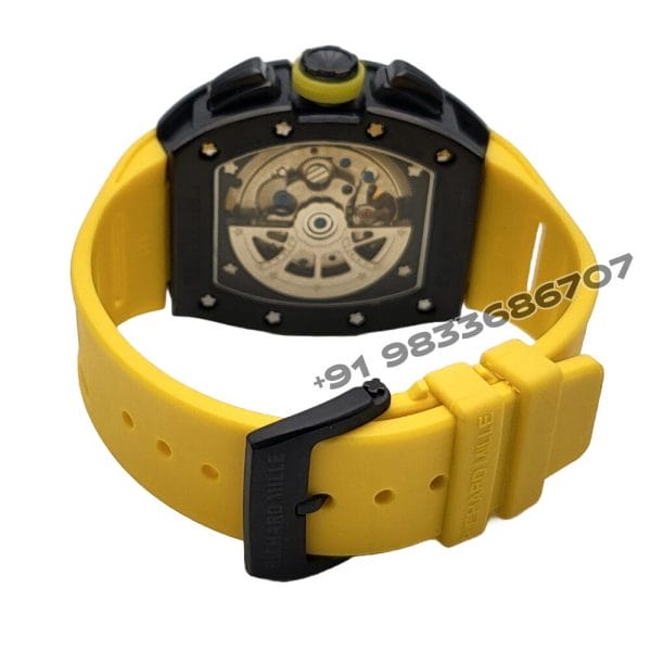 Richard Mille RM 11-01 Roberto Mancini Flyback Chronograph Yellow Rubber Strap Super High Quality Swiss Automatic Watch