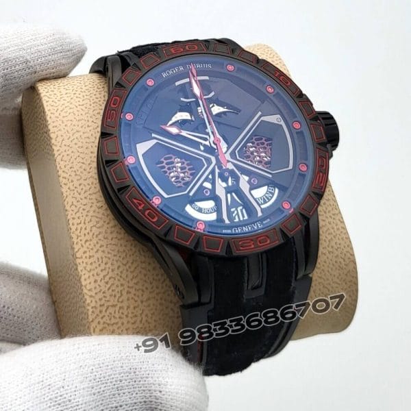 Roger Dubuis Excalibur Huracan 45mm Black Rubber Strap Super High Quality Swiss Automatic Watch