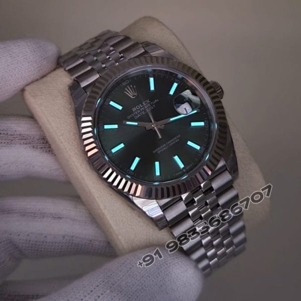 Rolex Datejust Oystersteel and White Gold Mint Green Dial 41mm Exact 1:1 Top Quality Super Clone Replica Swiss ETA 3235 Automatic Movement Watch