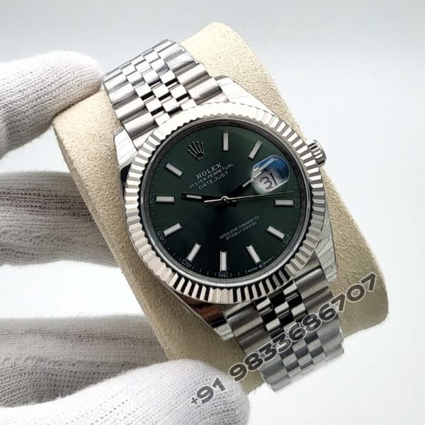 Rolex Datejust Oystersteel and White Gold Mint Green Dial 41mm Exact 1:1 Top Quality Super Clone Replica Swiss ETA 3235 Automatic Movement Watch