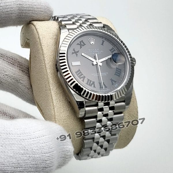 Rolex Datejust Oystersteel and White Gold Slate Dial 41mm Exact 1:1 Top Quality Super Clone Replica Swiss ETA 3235 Automatic Movement Watch