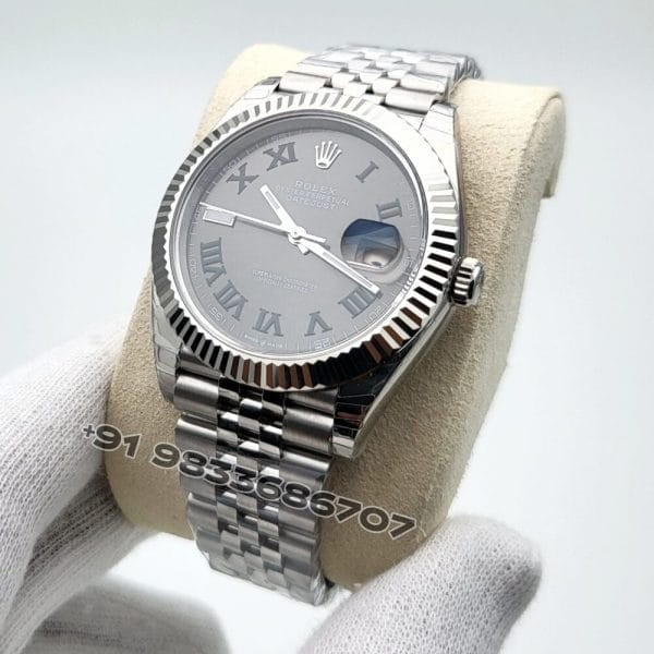 Rolex Datejust Oystersteel and White Gold Slate Dial 41mm Exact 1:1 Top Quality Super Clone Replica Swiss ETA 3235 Automatic Movement Watch